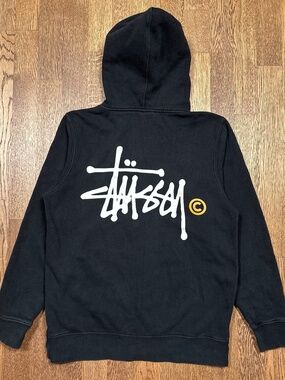 Stussy 2010s Made in USA Classic Script Logo Full Zip Hoodie Mens Small